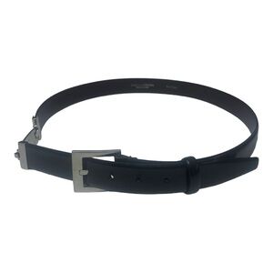 Dolce & Gabbana Black Leather Belt with Silver Buckle